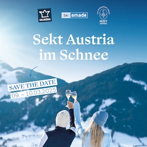 Sekt Austria im Schnee